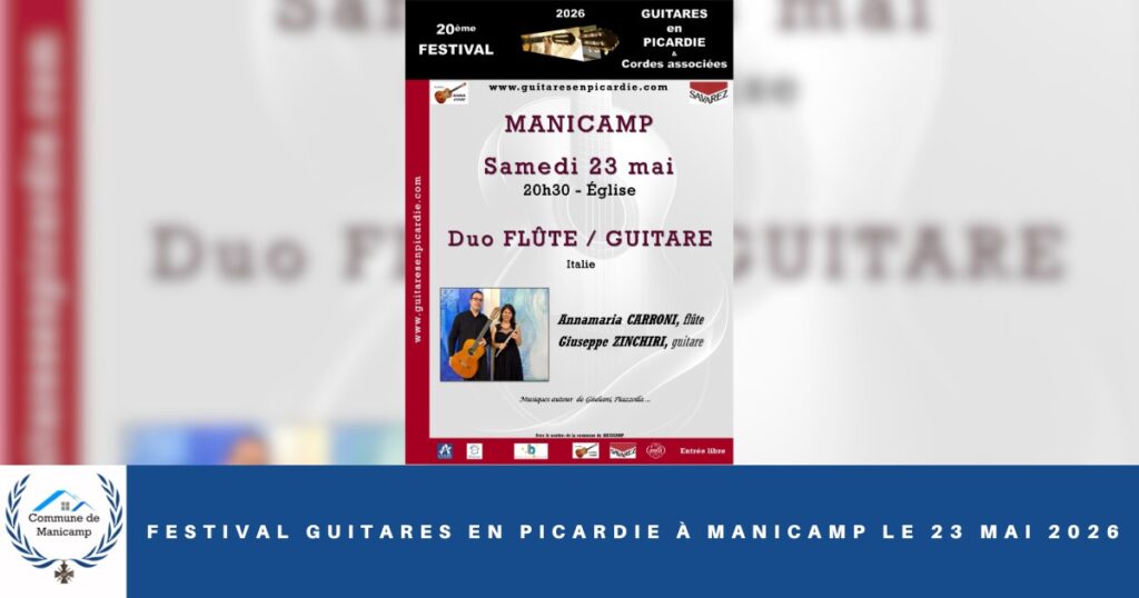 Festival Guitares en Picardie à Manicamp le 23 mai 2026 - Commune de Manicamp