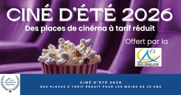 Ciné d’été 2026 à Manicamp - des places à tarif réduit pour les moins de 25 ans -une- Commune de Manicamp